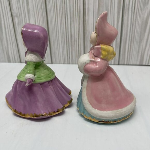 Vtg 2 Holland Mold Christmas Victorian Caroler Figurines Holiday 2 Small Chips - Picture 5 of 14
